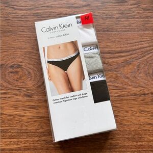 Calvin Klein White Cotton Bikini Trio
